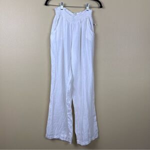 NEW JW Johnny Was Los Angeles Pants Linen White Size M